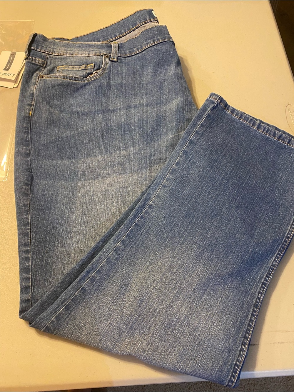 Men's Blue boot cut Jeans - Classic Washed Denim 50x32